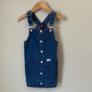 7 for all mankind Denim Pinafore Girls 4T Snap Button Dress
